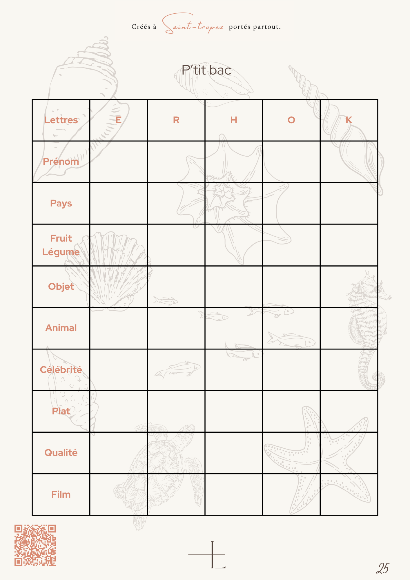 Le carnet de l'été